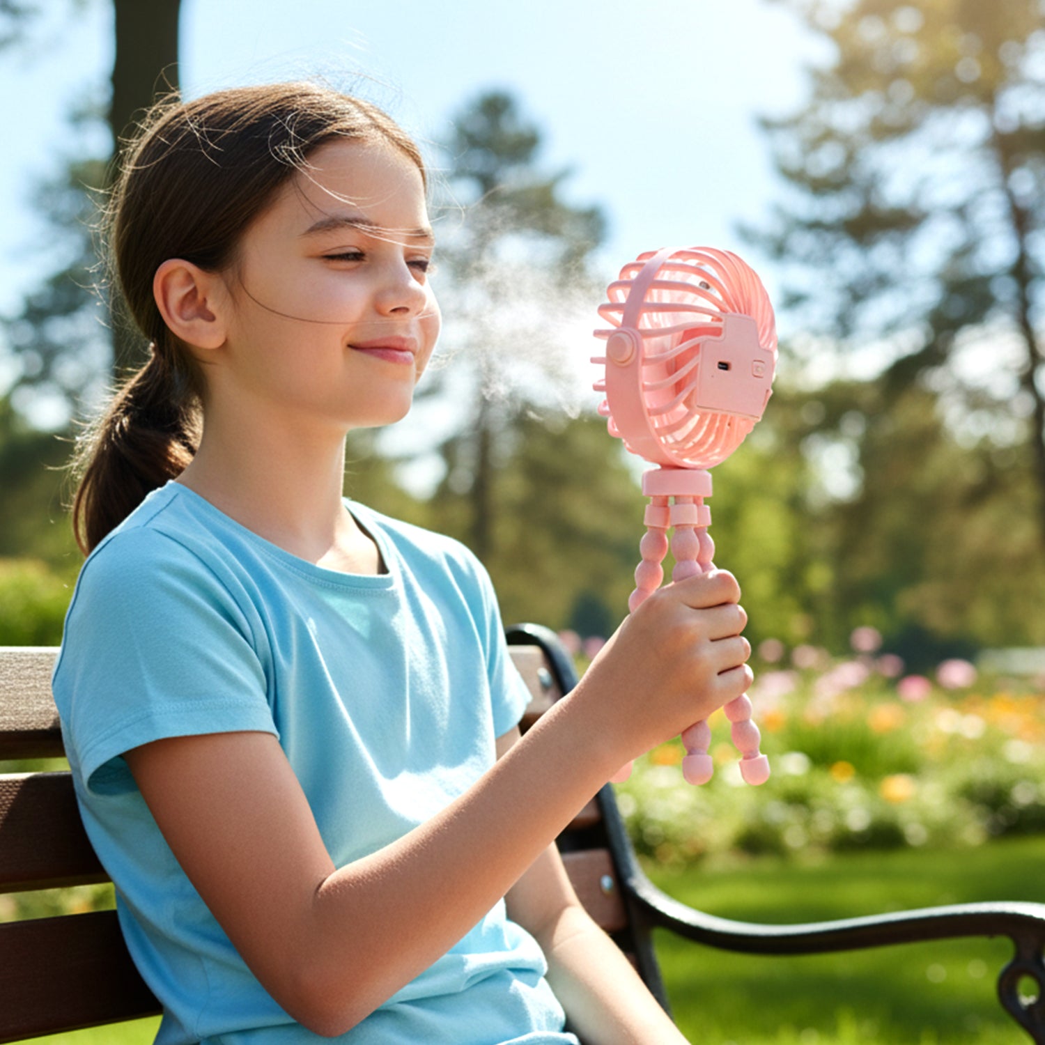 Portable Rechargeable LED Light Fan with Flexible Tripod Stand (1 Pc) - view 2