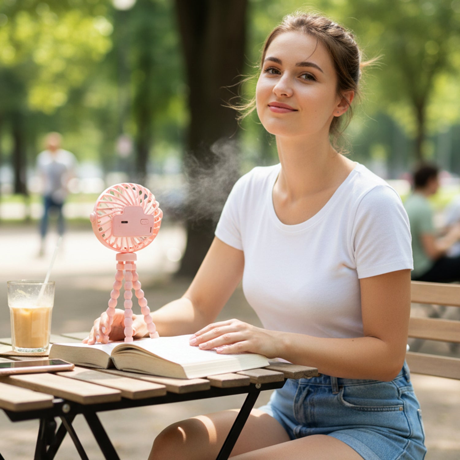 Portable Rechargeable LED Light Fan with Flexible Tripod Stand (1 Pc) - view 7