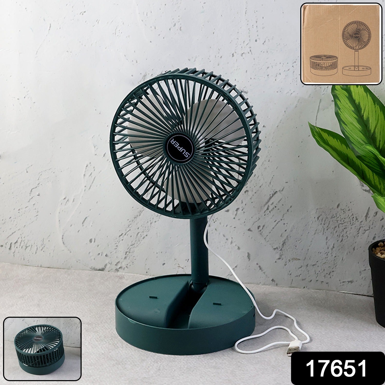 Foldable Mini Desk Fan with Adjustable Height and Angle (1 Pc) - view 2