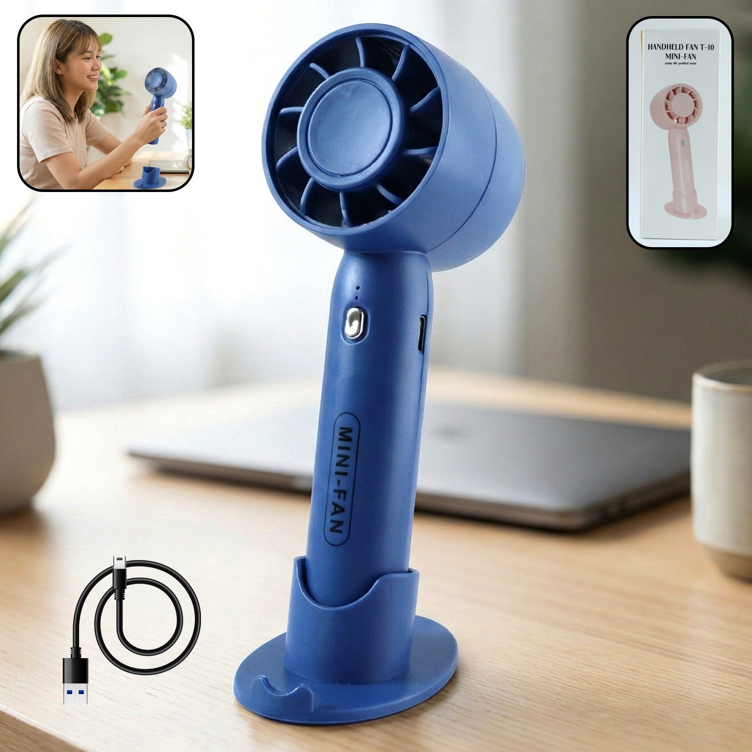 Rechargeable Mini Handheld Fan (1 Pc)