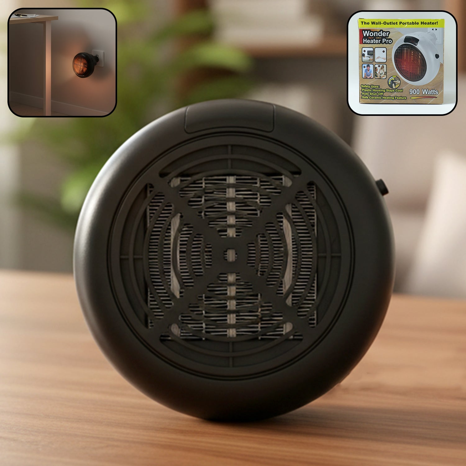Portable Wall Outlet Electric Room Heater 900W (1 Pc, Mix Design Jari) - view 2