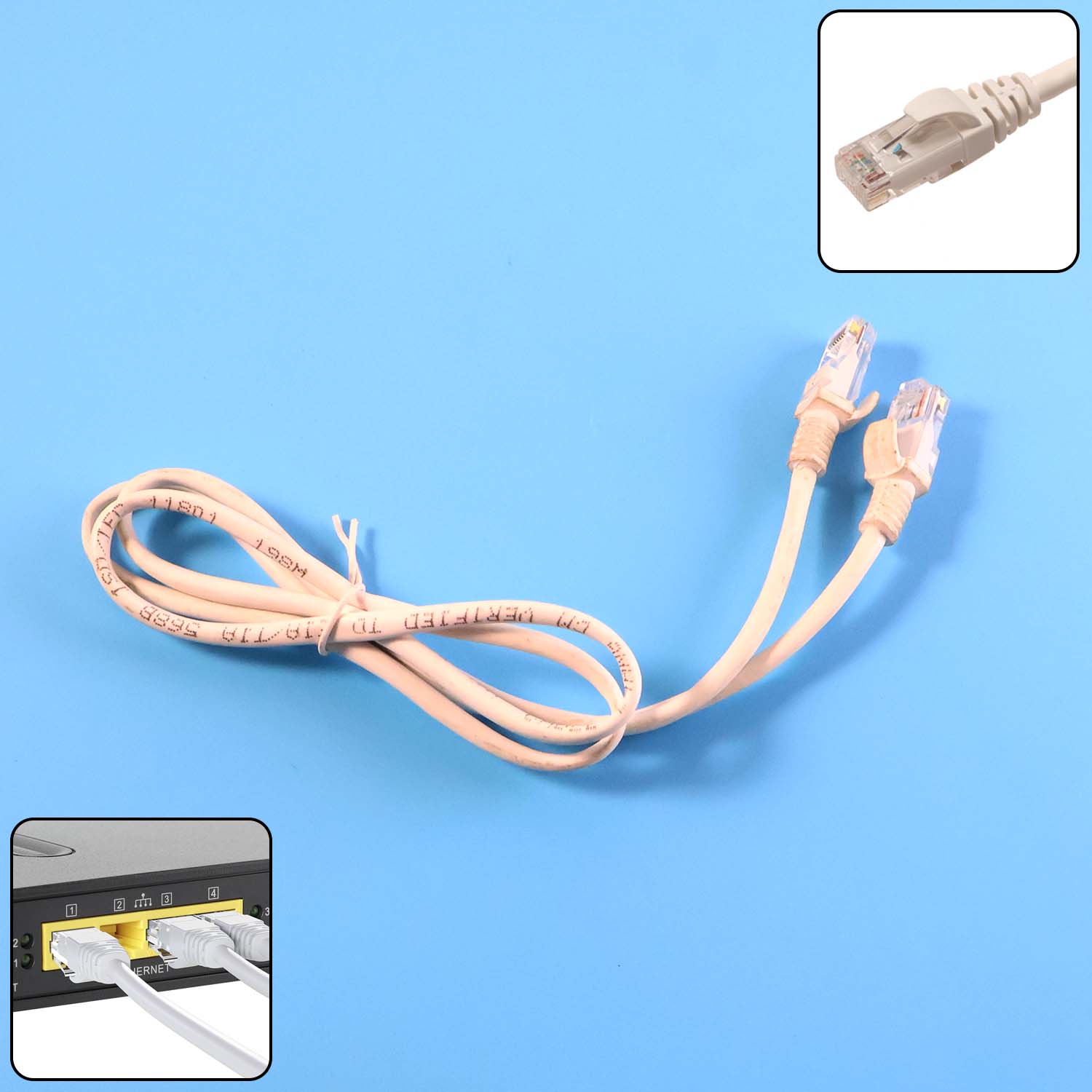 High-Speed 1 Meter Ethernet LAN Cable (1 Pc)