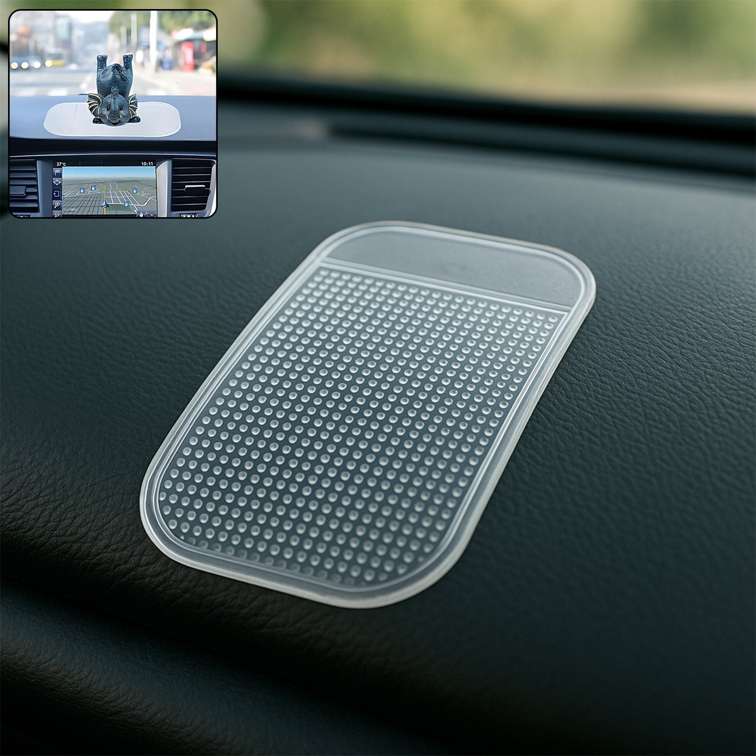 Large Transparent Anti-Slip Dashboard Mat for Car (1 Pc)
