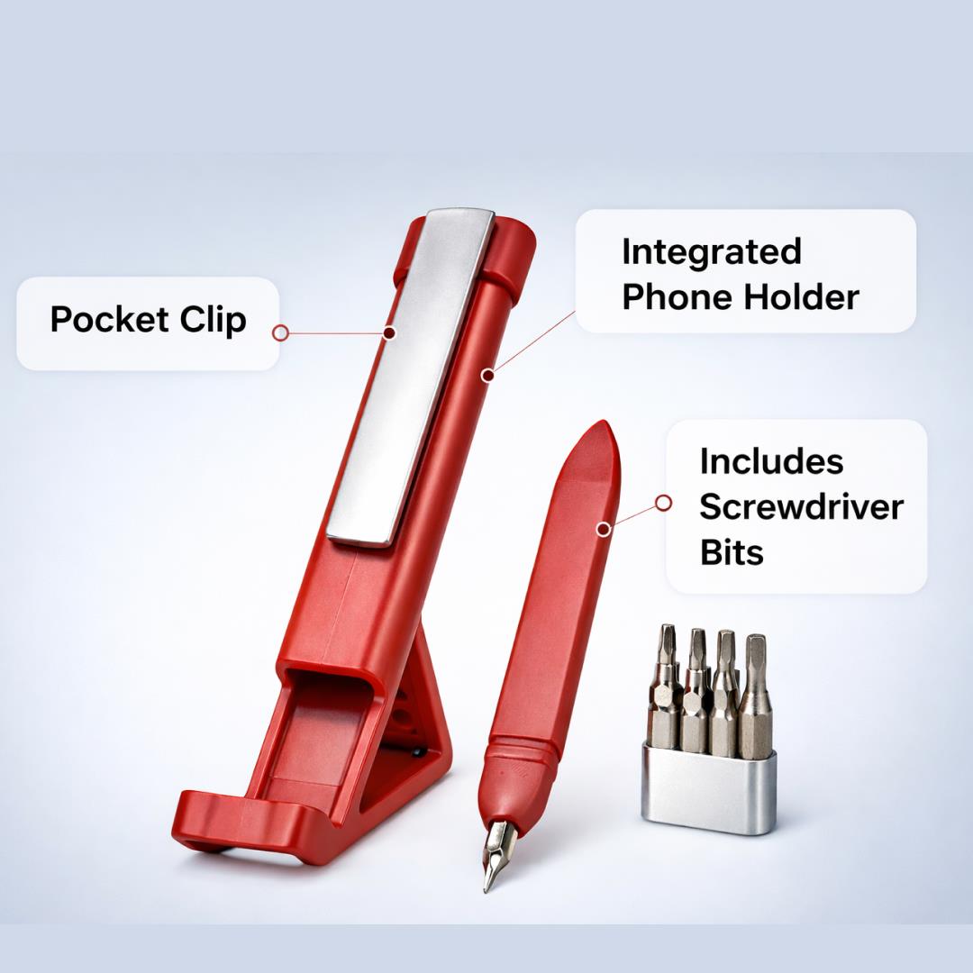 Pen-Shaped Phone Holder with Screwdriver Sets - view 3