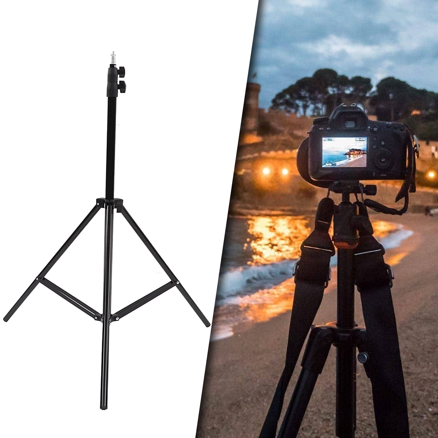 Professional Tripod with Multipurpose Head for DSLR Cameras & Low-Level Shooting