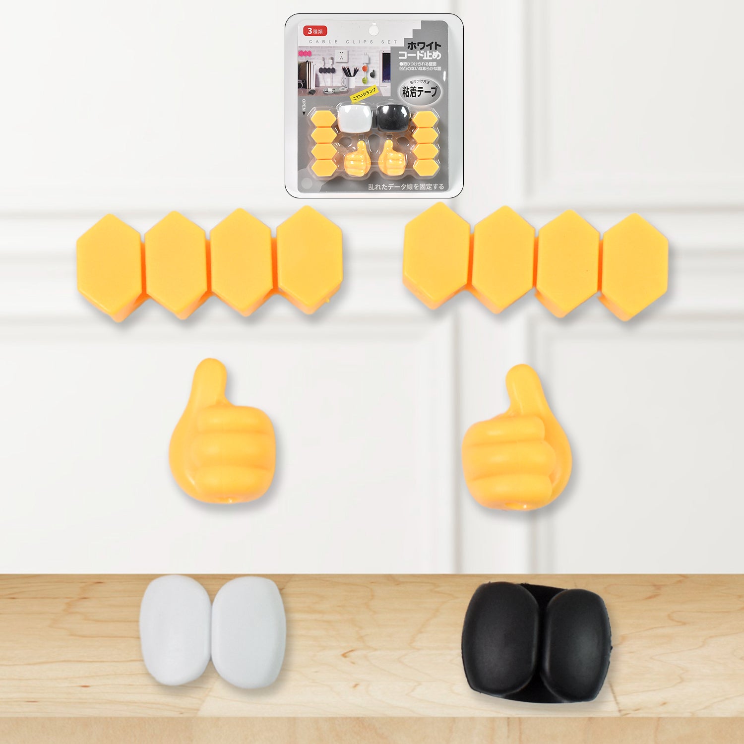 Self Adhesive Hooks for Cable Clips, Desktop Cable Organizer (6 Pcs Set / Mix Design) - view 5