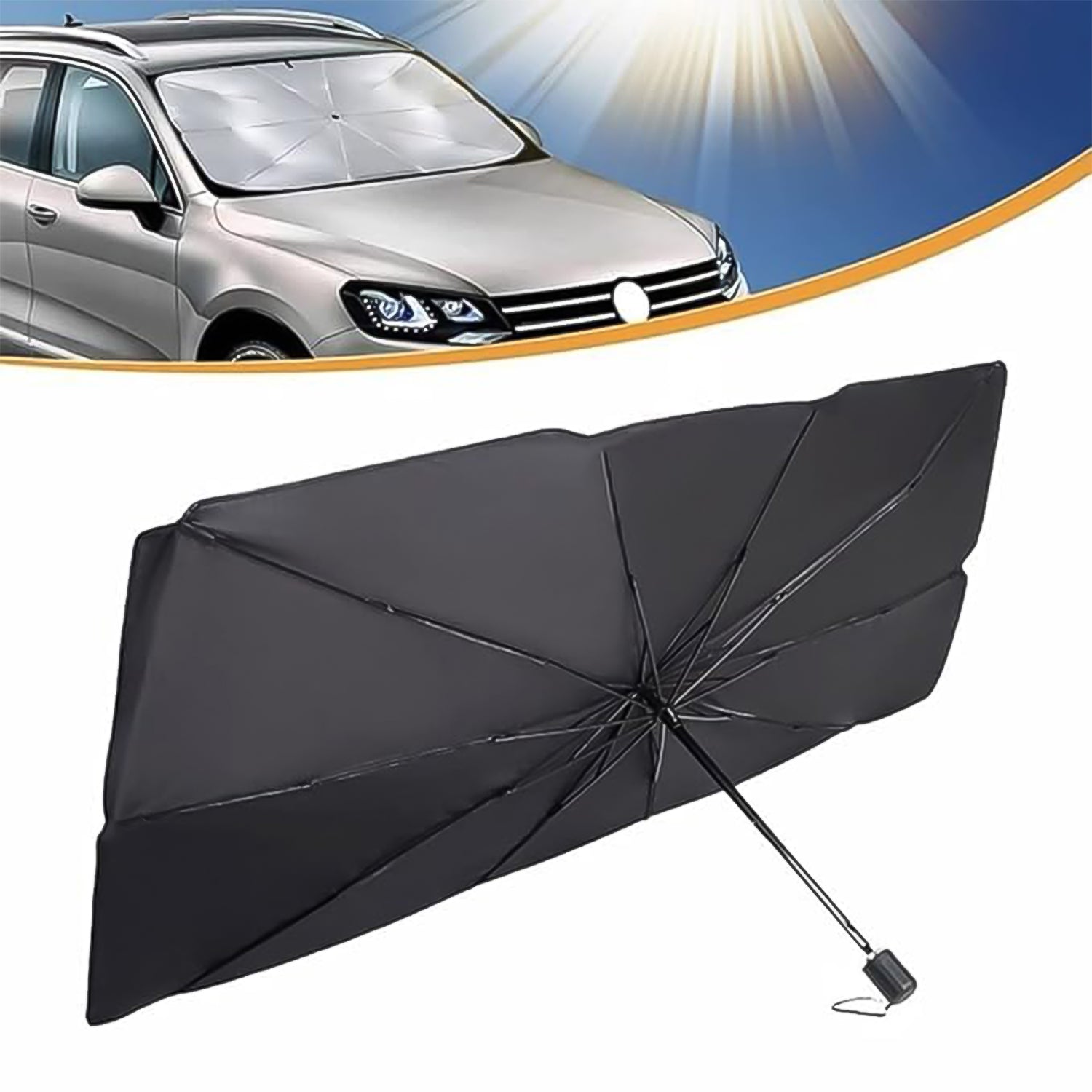 Windshield Umbrella Sun Shade Cover for Car (1 Pc) - view 3