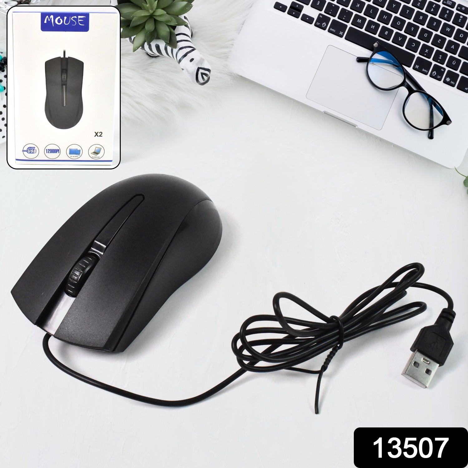 Computer / Laptop Wired Optical Mouse, X2 (1 Pc) - view 2