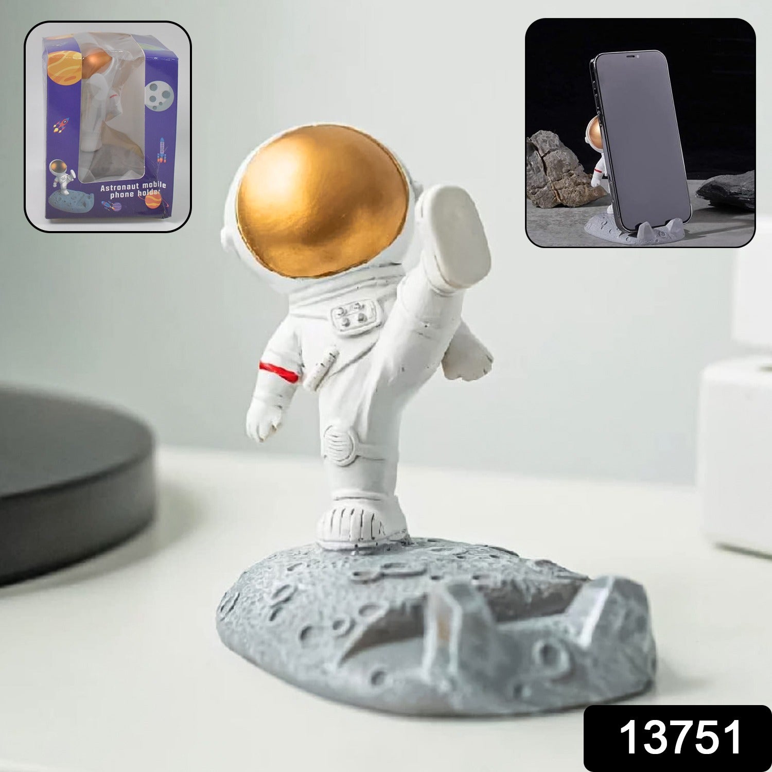 Mobile Holder Astronaut Phone Stand Planet Creative Fun 3D Design (1 Pc / Mix Design) - view 2