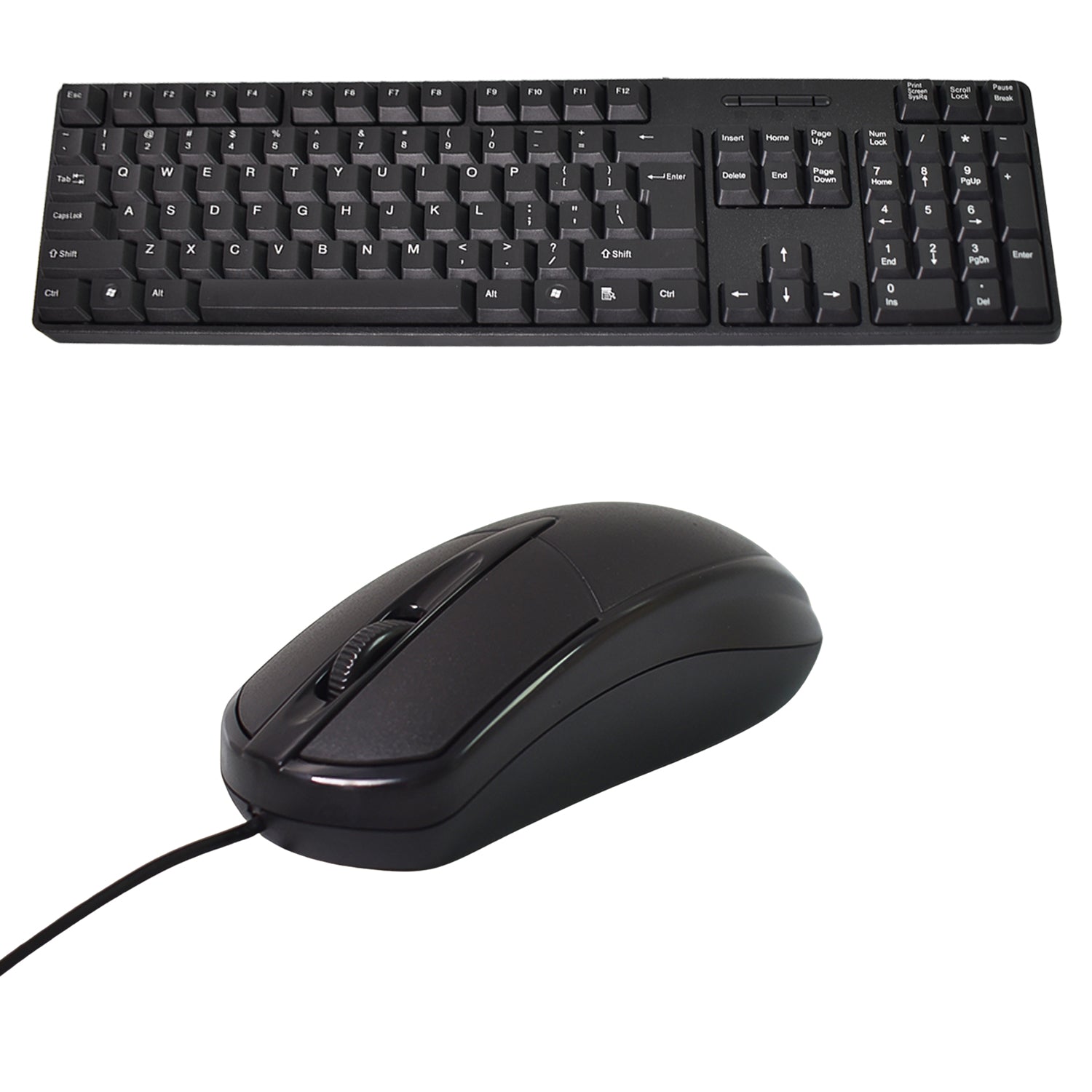 Wired USB Keyboard 107 Keys & Mouse Set (2 Pc Set)