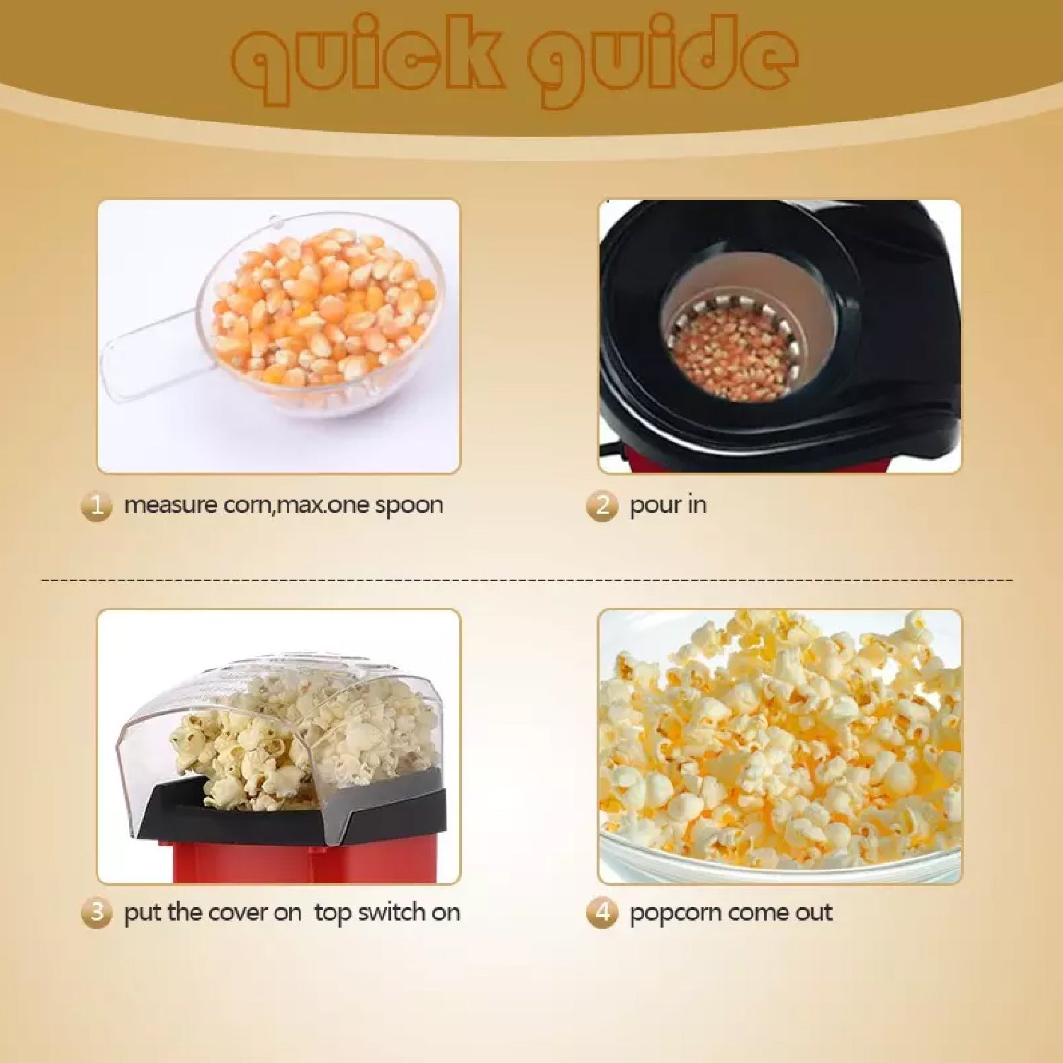 Electric Popcorn Maker Machine – Easy Snack Maker for Home Use - view 2