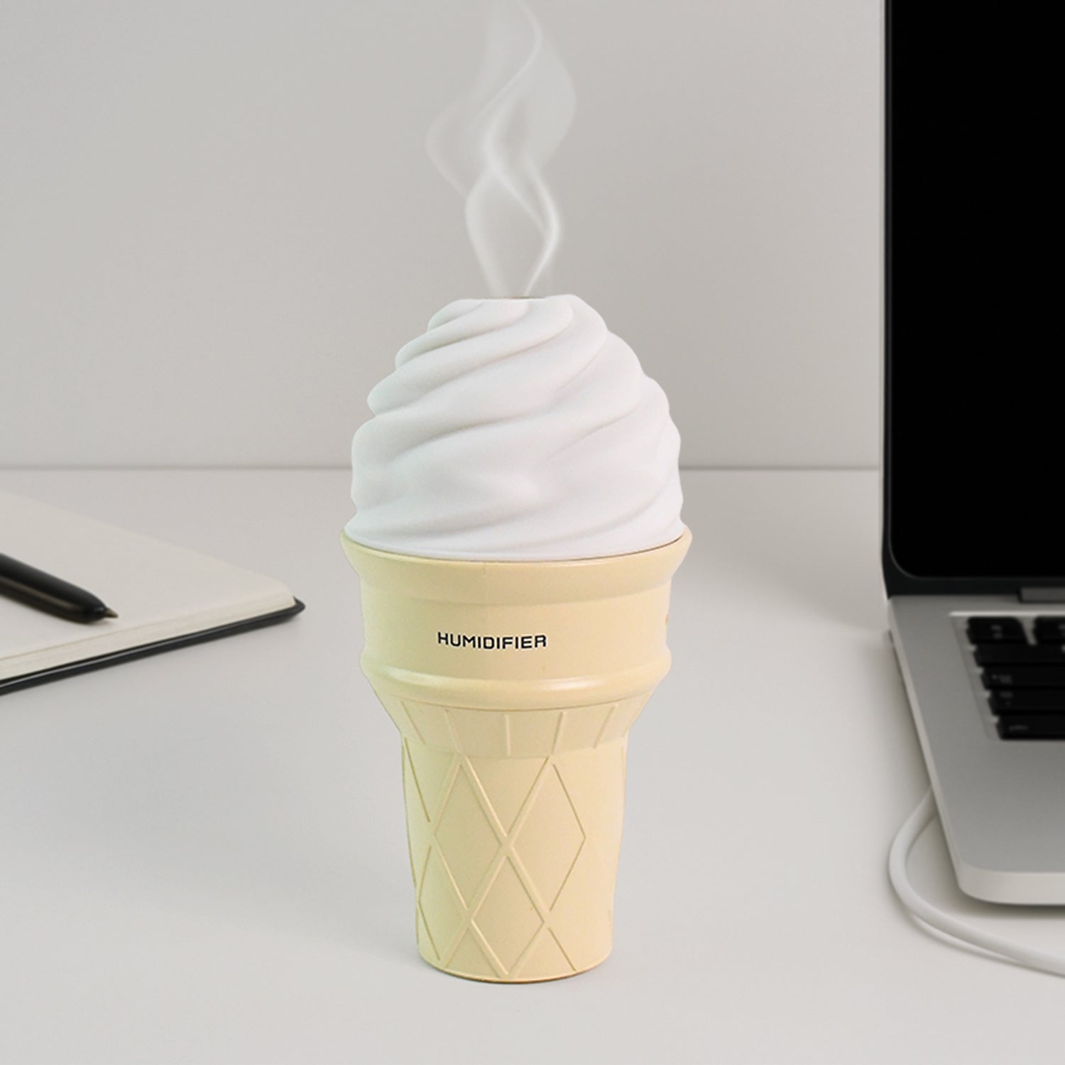 Ice Cream Cone Shape Air Freshener Humidifier (1Pc / Cream Color) - view 3