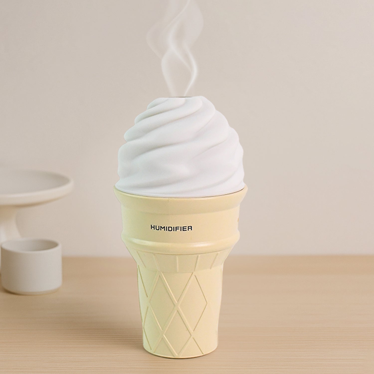 Ice Cream Cone Shape Air Freshener Humidifier (1Pc / Cream Color) - view 7