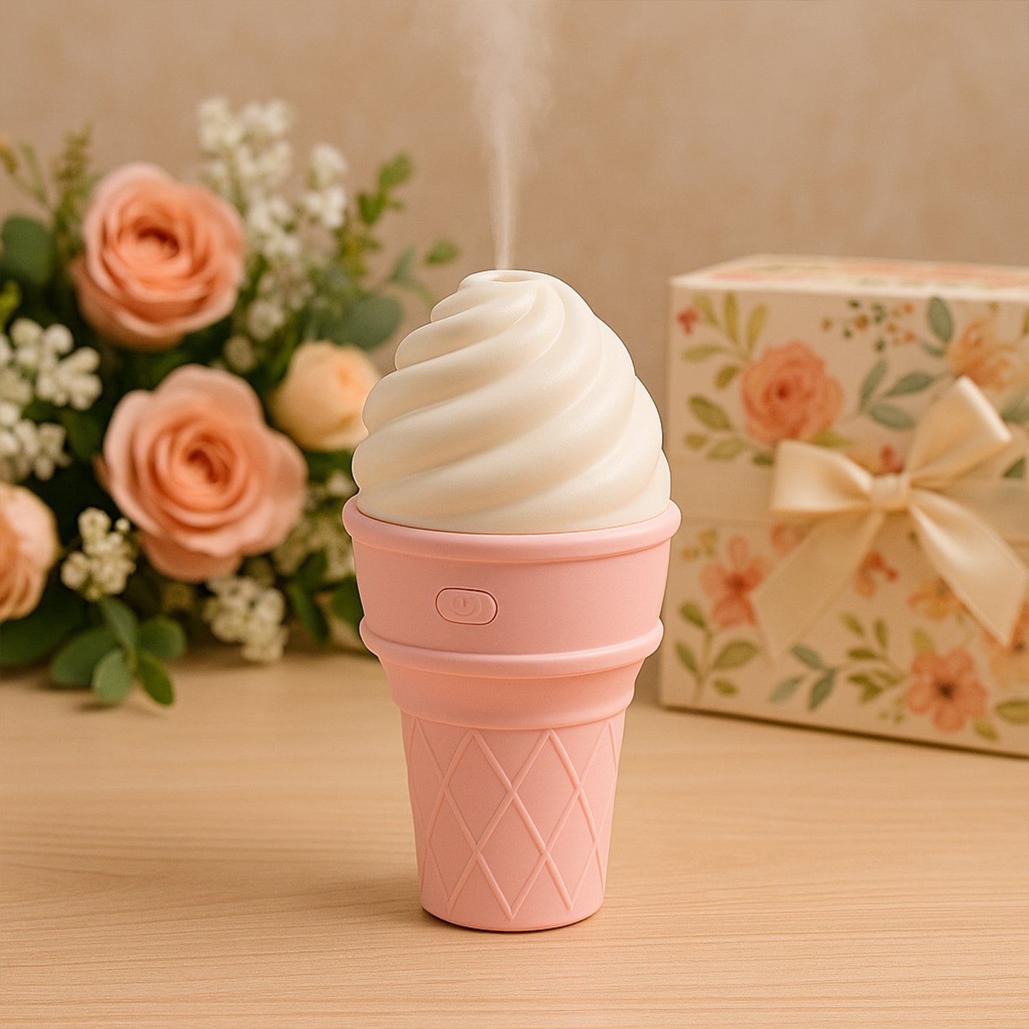 Ice Cream Cone Shape Air Freshener Humidifier (1Pc / Pink) - view 7