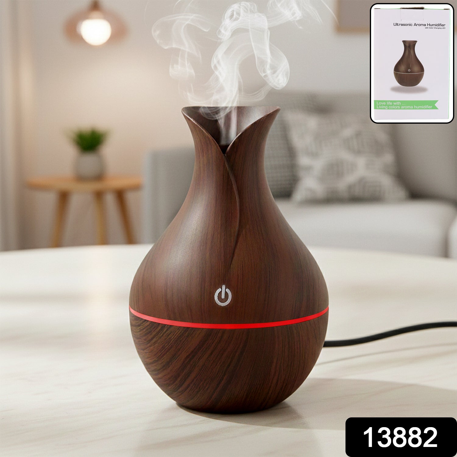 Mini Wooden Vase Pot Diffuser Cool Mist Atomization Humidifier (1 Pc) - view 2