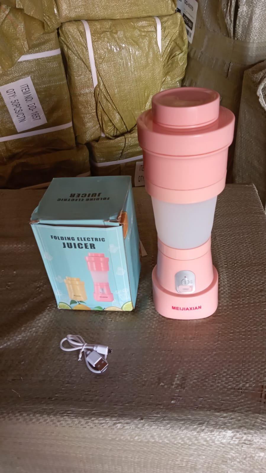 Foldable Electric Juicer, Portable Blender Stainless Steel 6 Blades (500 ML) - view 7