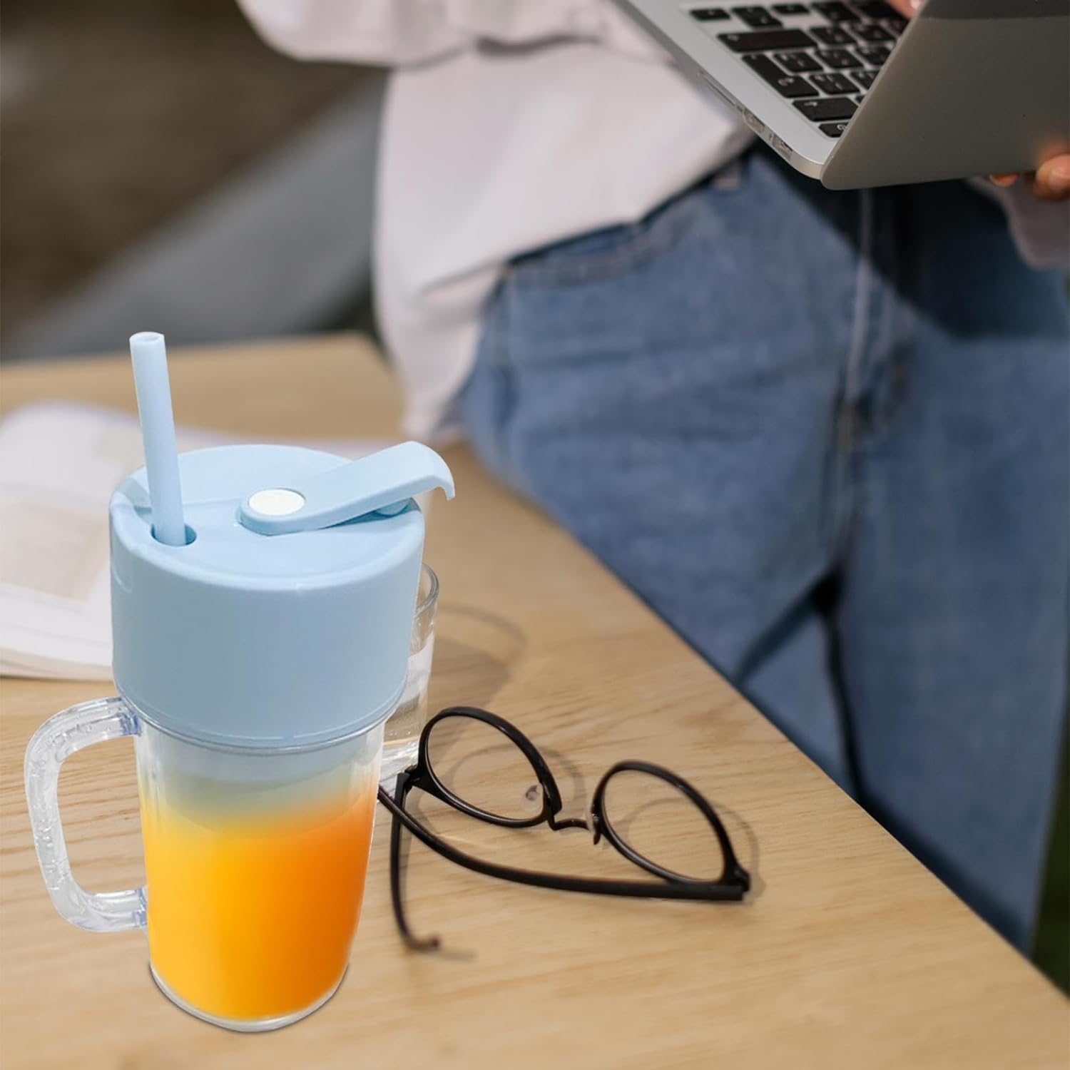 2 In1 Portable Crusher Juicer With Handle & Straw for Smoothie Sipper USB Rechargeable (340 ml) 6 Stainless S… - view 5
