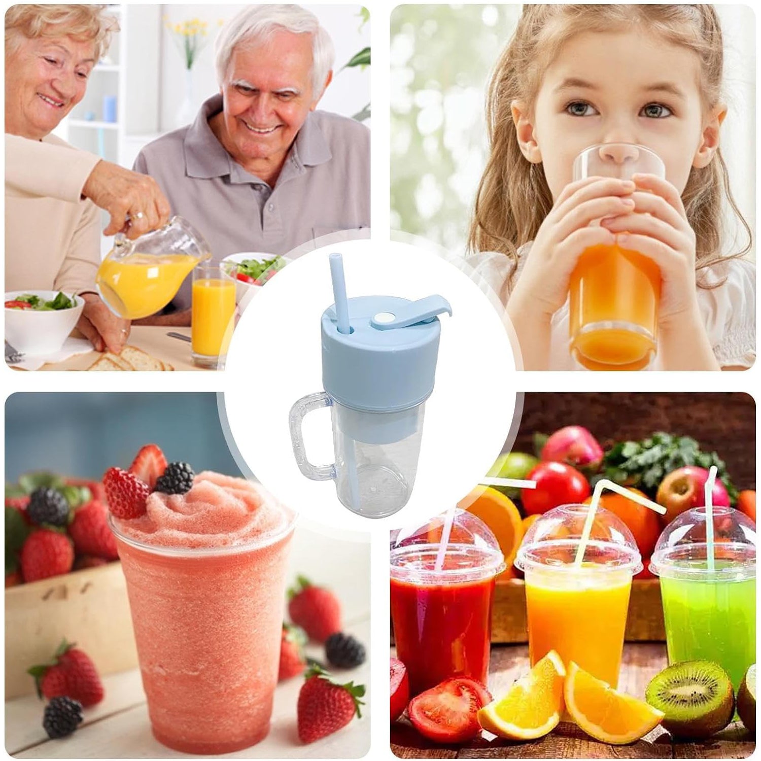 2 In1 Portable Crusher Juicer With Handle & Straw for Smoothie Sipper USB Rechargeable (340 ml) 6 Stainless S… - view 6