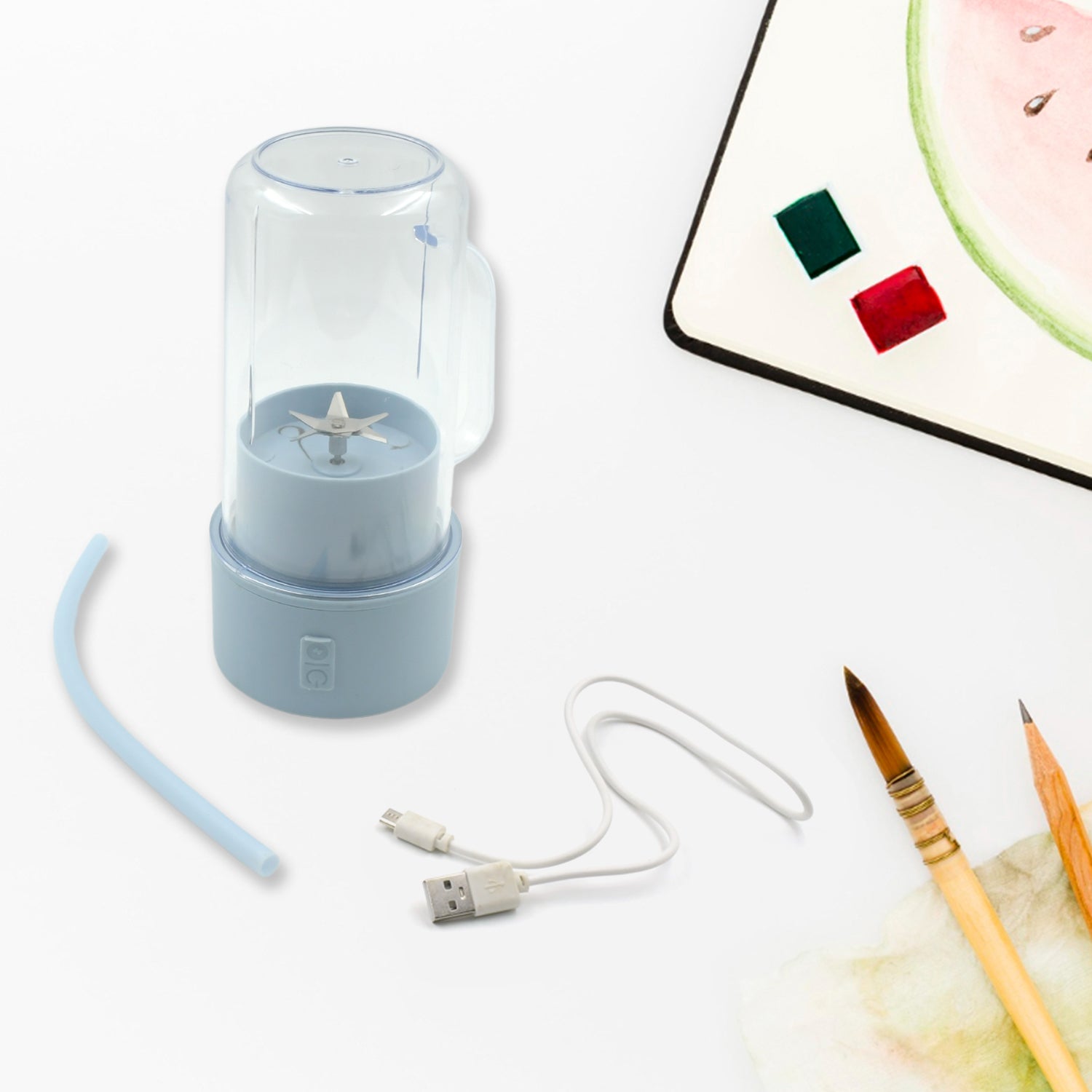 2 In1 Portable Crusher Juicer With Handle & Straw for Smoothie Sipper USB Rechargeable (340 ml) 6 Stainless S… - view 7