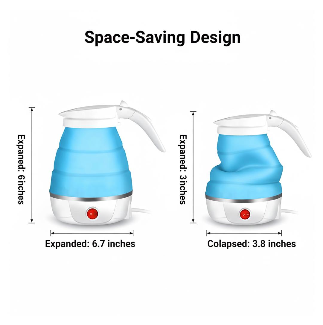 Silicone Foldable Collapsible Electric Water Kettle Camping Boiler - view 2