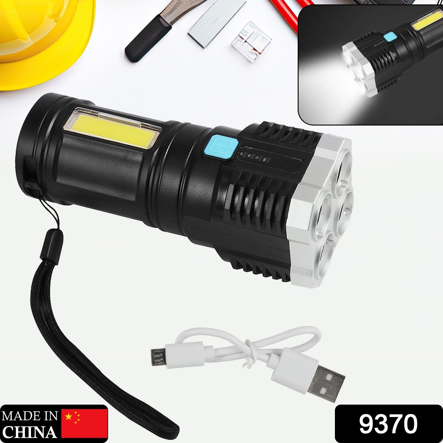 Rechargeable 4-LED Torch Light with 800 Lumens for Outdoor Use - view 2