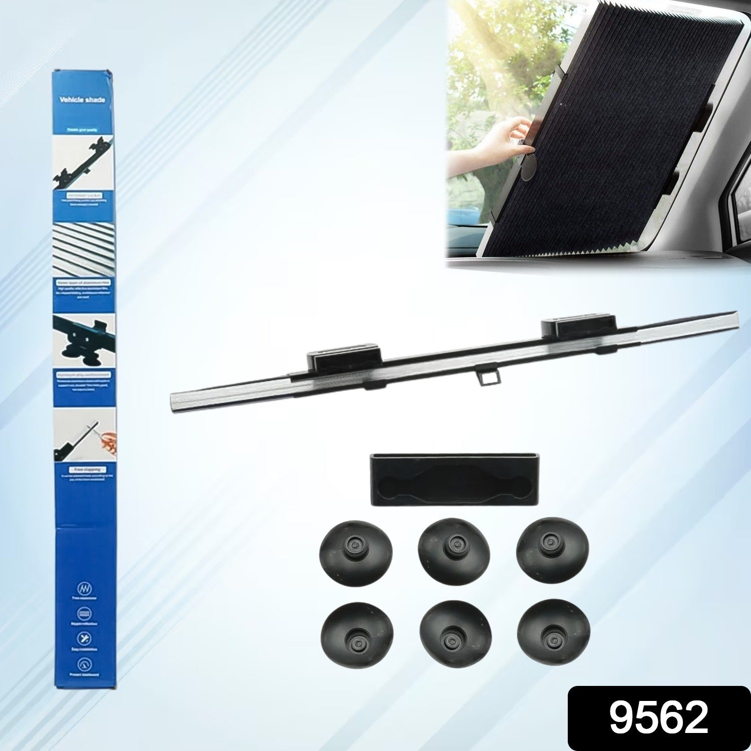 Retractable Long Foldable Windshield Sun Shade for Car (1 Set) - view 2