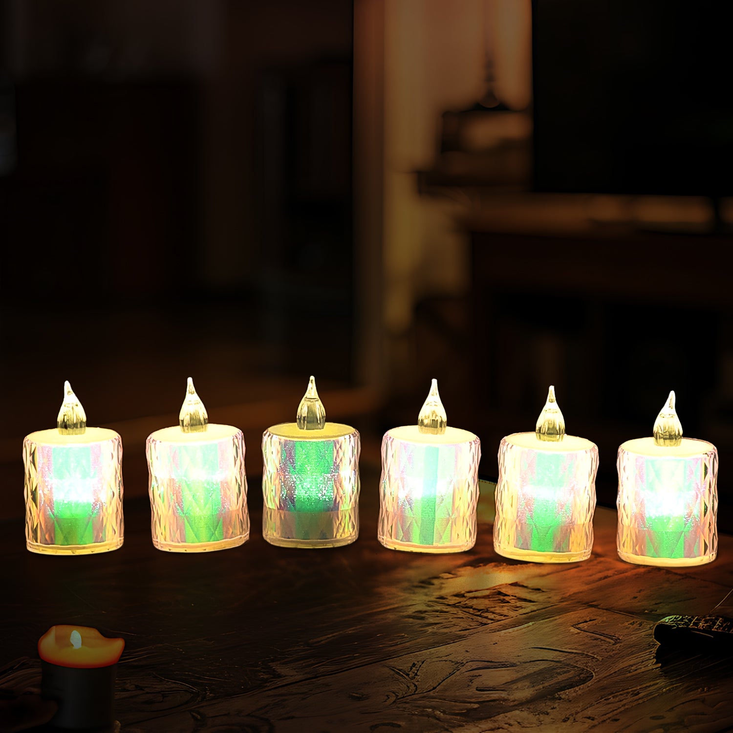 24 Pc Flameless and Smokeless Decorative Melting Candles LED Tea Light Candle Flickering Electronic Candle, D…