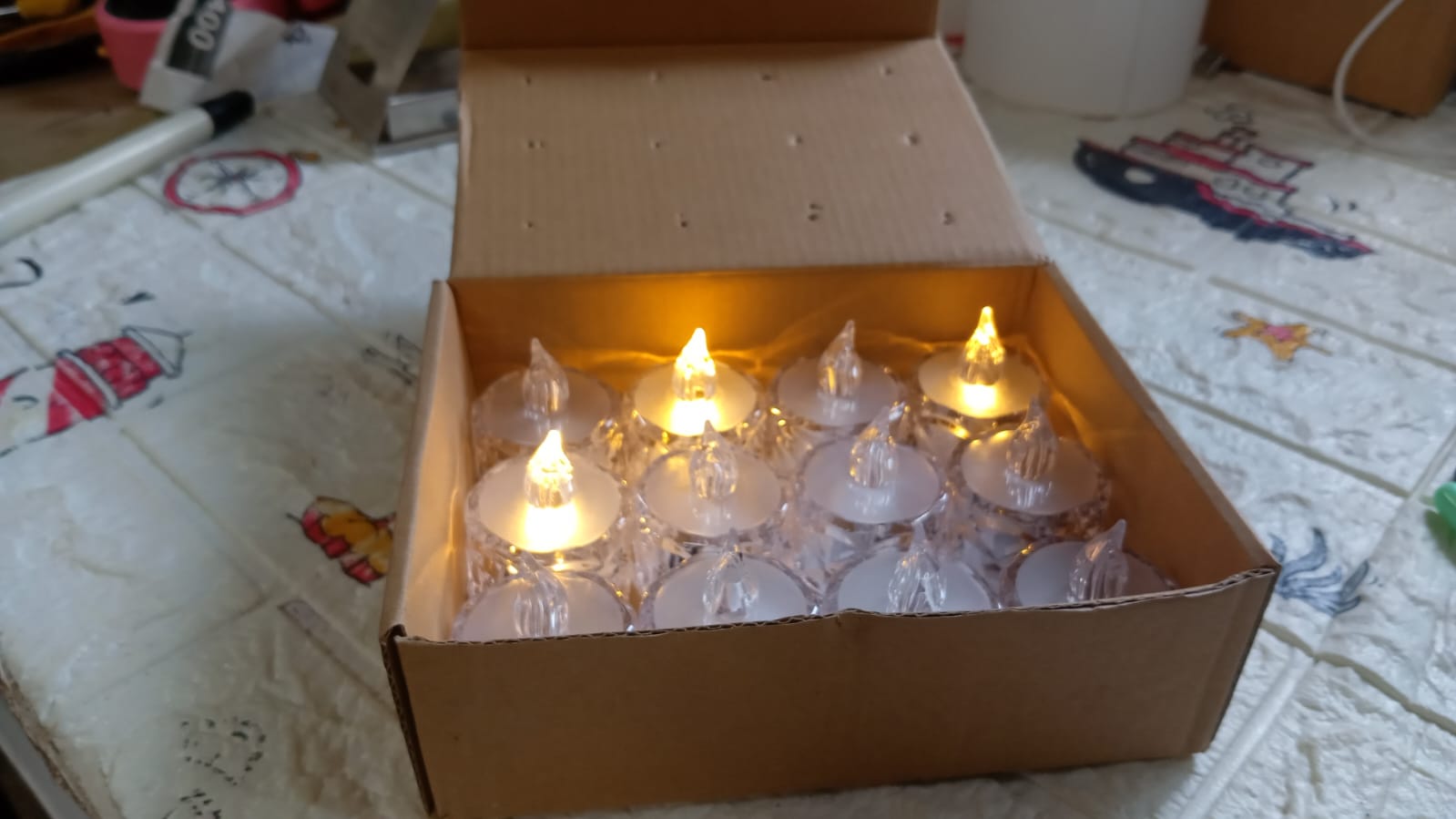 Flameless Acrylic LED Tealight Candles for Festival Decor (24 Pc) - view 6
