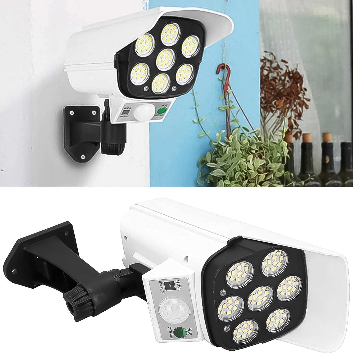 Solar Light Outdoor Motion Sensor Security Camera Shaped Dummy Wall Lamp (1 Pc) - view 7