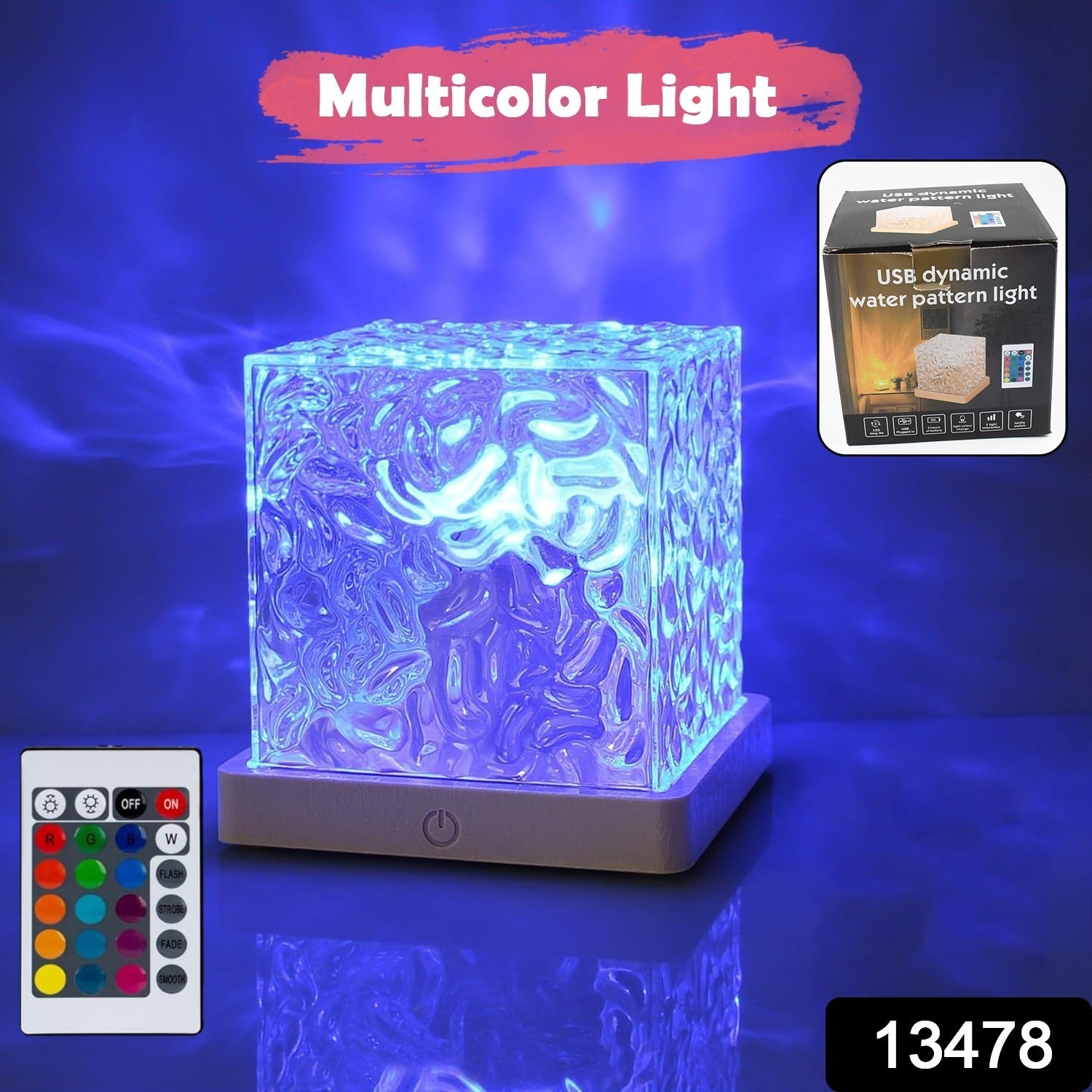 Ocean Wave Projector Lamp – 3D Water Wave LED Night Light with Remote - view 2