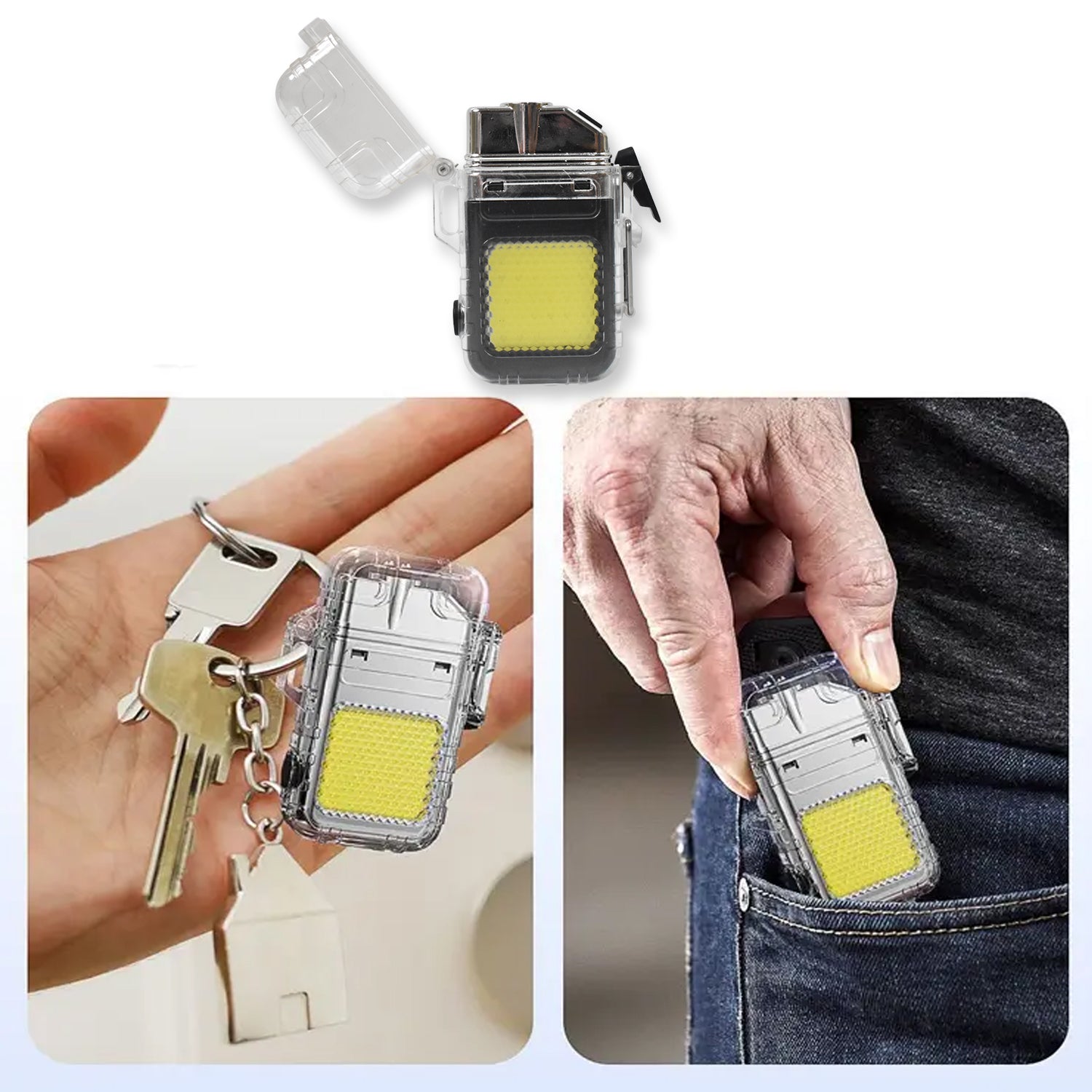 USB Rechargeable Electric Lighter & 3 Modes COB Flashlight (1 Pc) - view 6