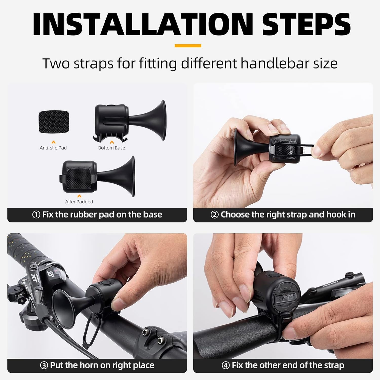 Loud 120dB Bicycle Air Horn – Waterproof Electric Bell with Long Battery Life - view 7
