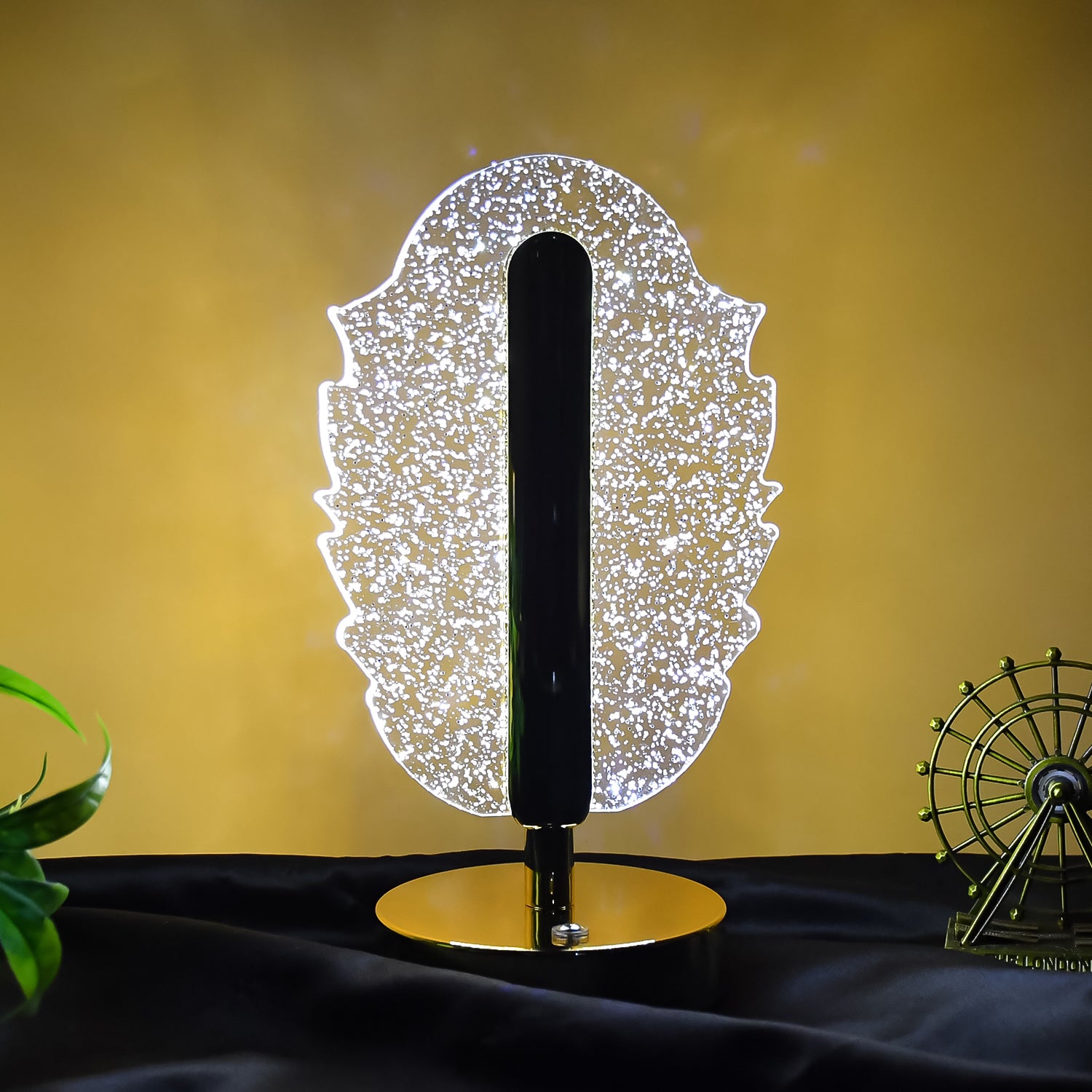 Elegant Feather Shape Crystal Table Lamp (1 Pc) - view 2
