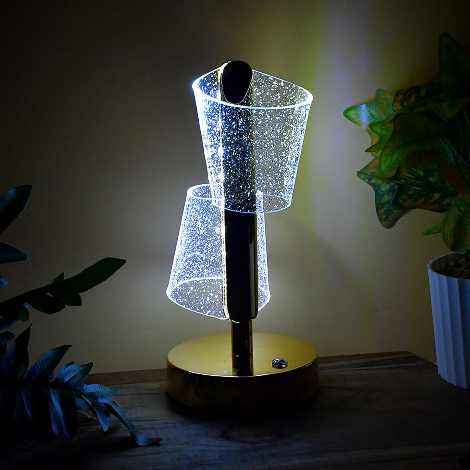 Modern Luxury Crystal LED Double Shade Table Lamp (1 Pc) - view 3