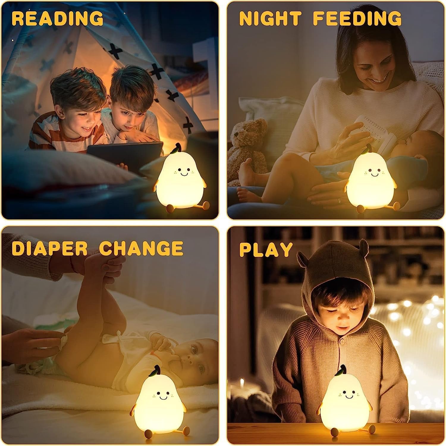 Cute Pear Shape Silicone Night Lamp With Multi Color Changing Mode (1 Pc) - view 6