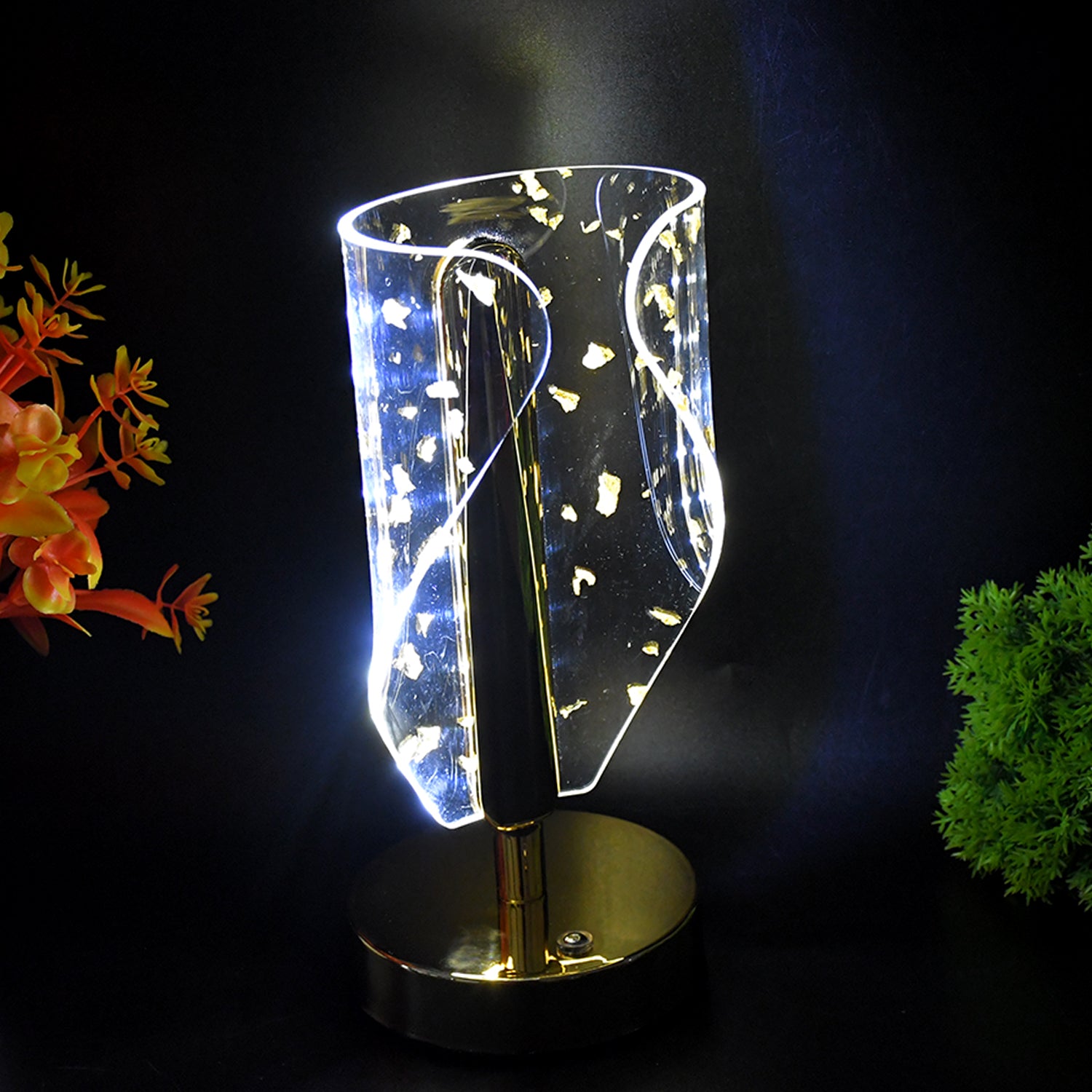 Luxury Golden Leaf Design Crystal Table Lamp (1 Pc) - view 6