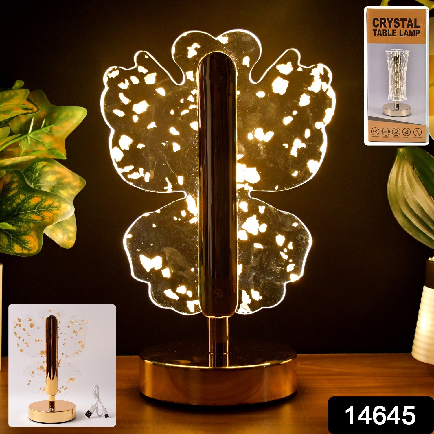 Luxury Golden Crystal LED Table Lamp (1 Pc) - view 2