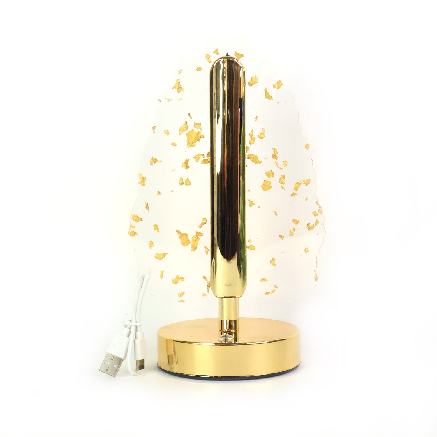 Premium Golden Crystal Leaf-Shaped LED Table Lamp (1 Pc) - view 5