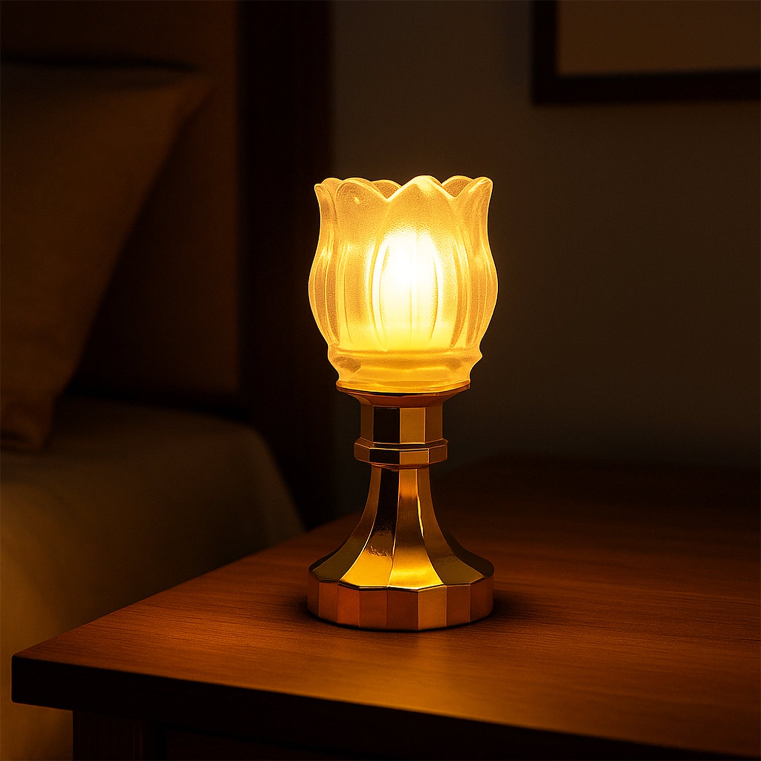 Premium Lotus Shaped LED Decorative Lamp with Stand - view 3
