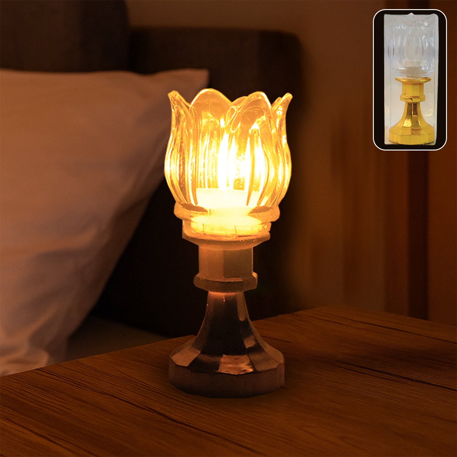Premium Lotus Shaped LED Decorative Lamp with Stand