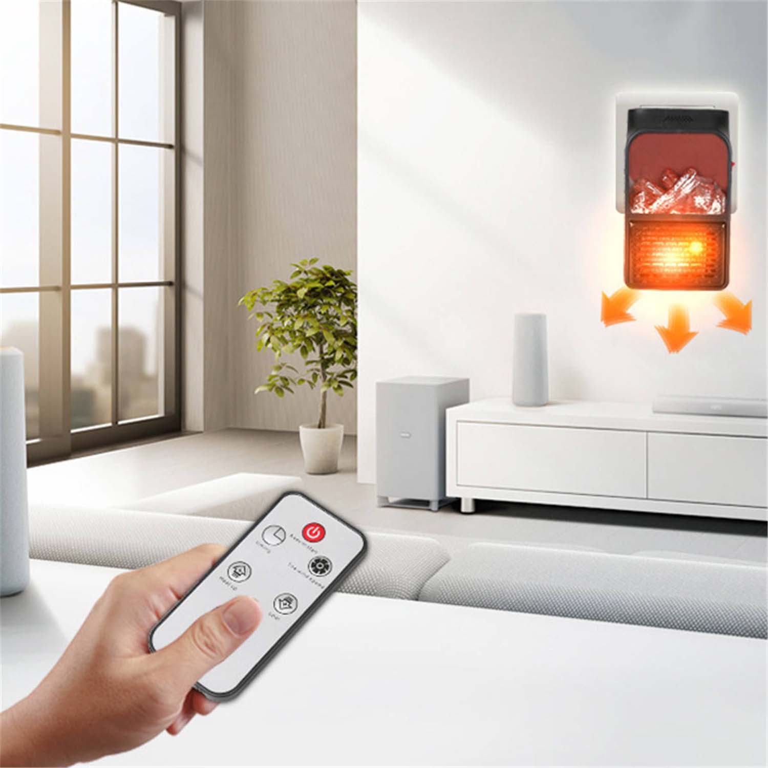 Portable Electric Fireplace lamp LED Flame Heater (1000w / 1 Pc) - view 6