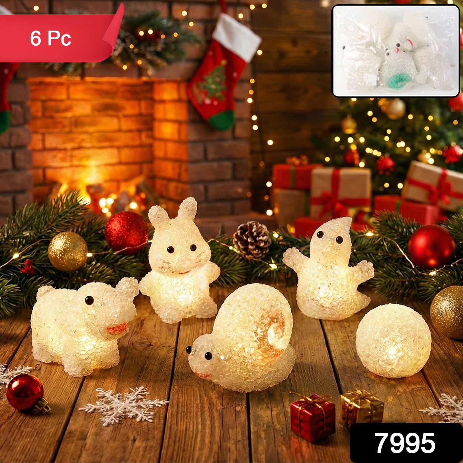 Decorative Multi Shape LED Night Lamp Set Cute Animal Design (6 Pc) - view 2