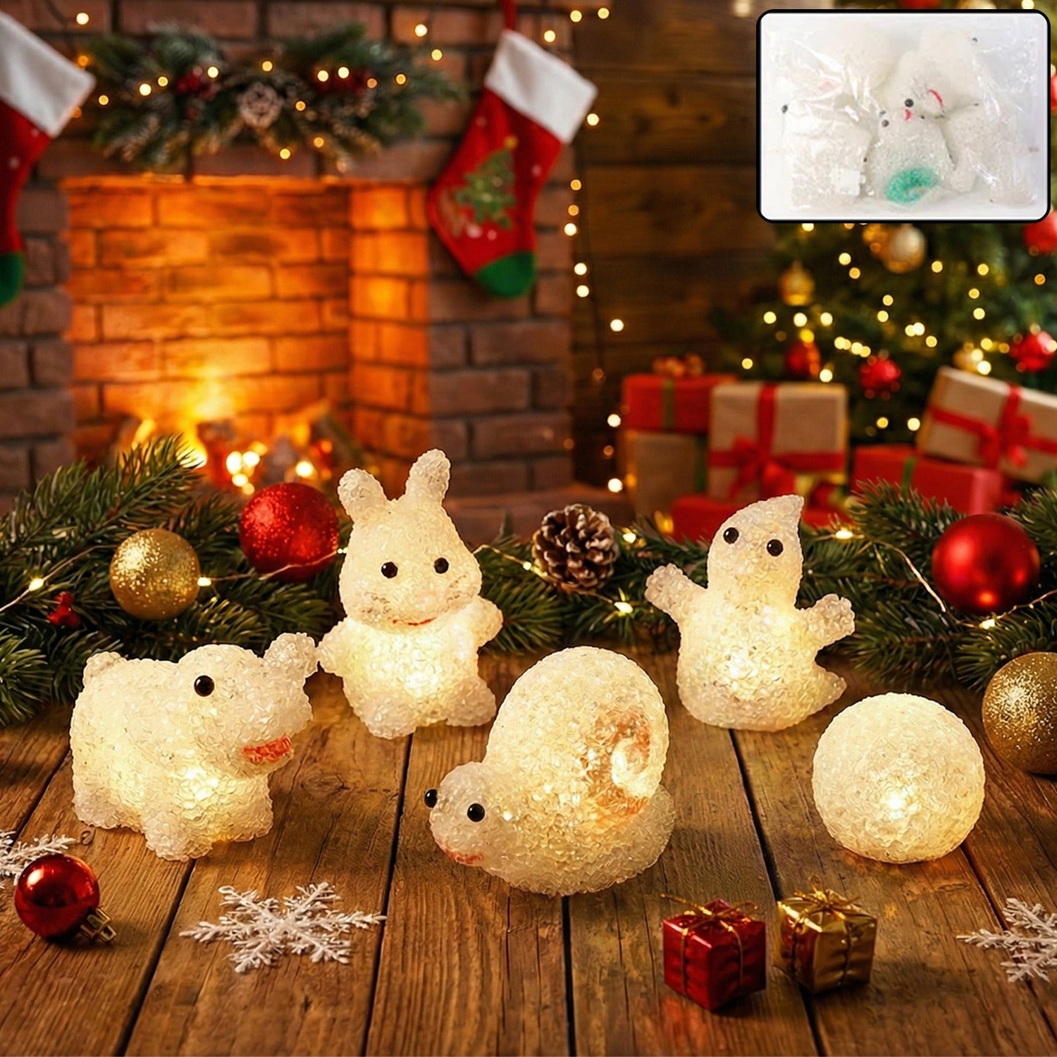 Decorative Multi Shape LED Night Lamp Set Cute Animal Design (6 Pc) - view 3