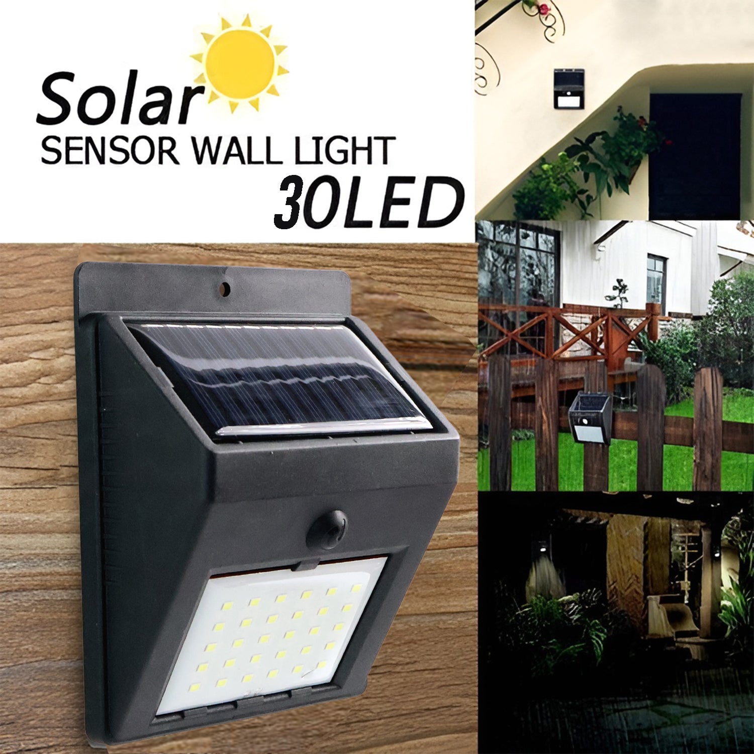 Solar Powered LED Wall Light - (1 Pc) - view 2