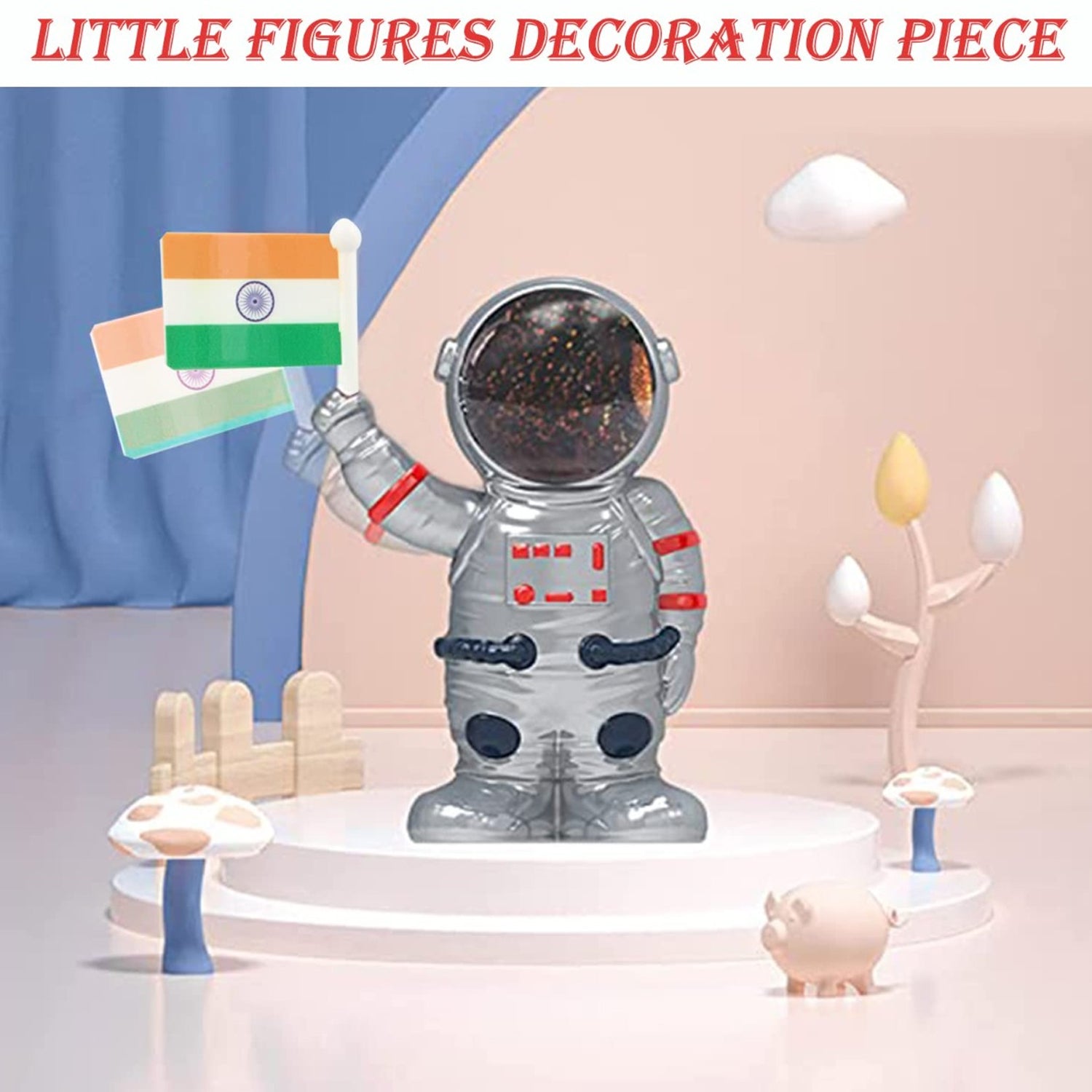 Solar Power Astronaut Ornament Moving Hand with Indian Flag (1 Pc) - view 6
