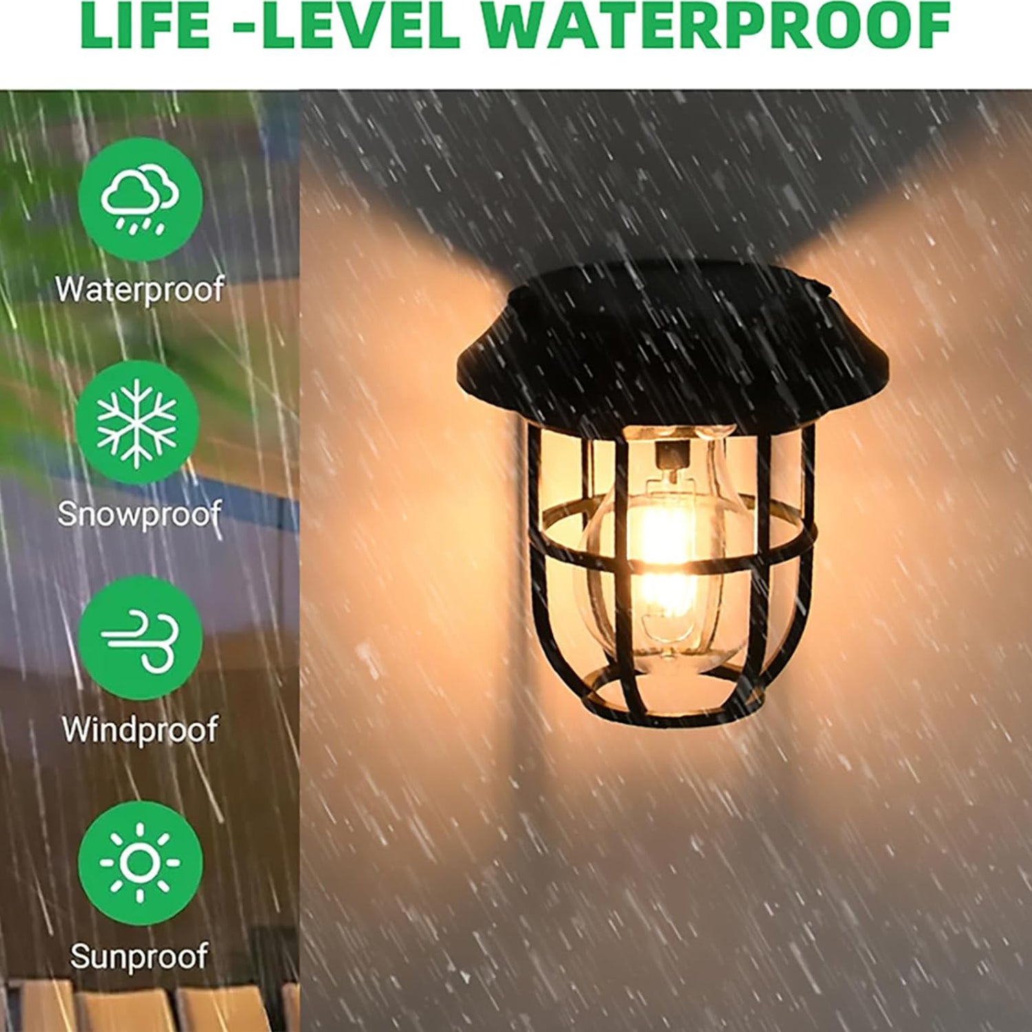 Solar Lantern Wall Lights Fixtures with Motion Sensor (1 Pc) - view 2
