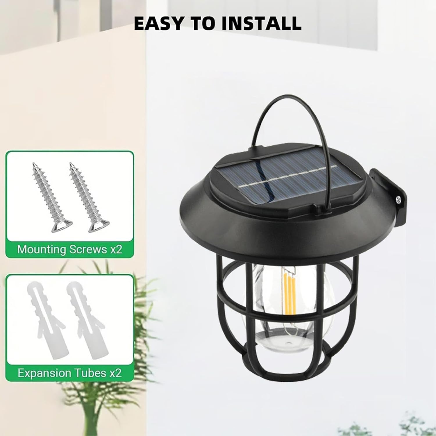 Solar Lantern Wall Lights Fixtures with Motion Sensor (1 Pc) - view 3