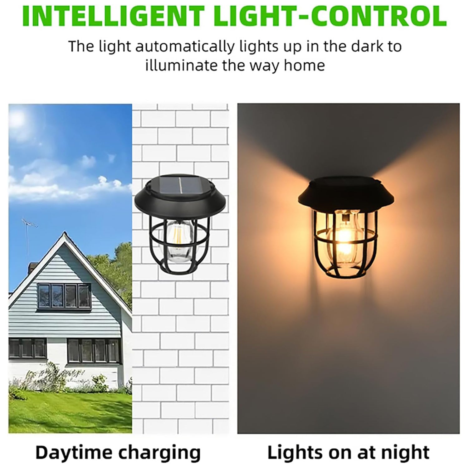 Solar Lantern Wall Lights Fixtures with Motion Sensor (1 Pc) - view 5