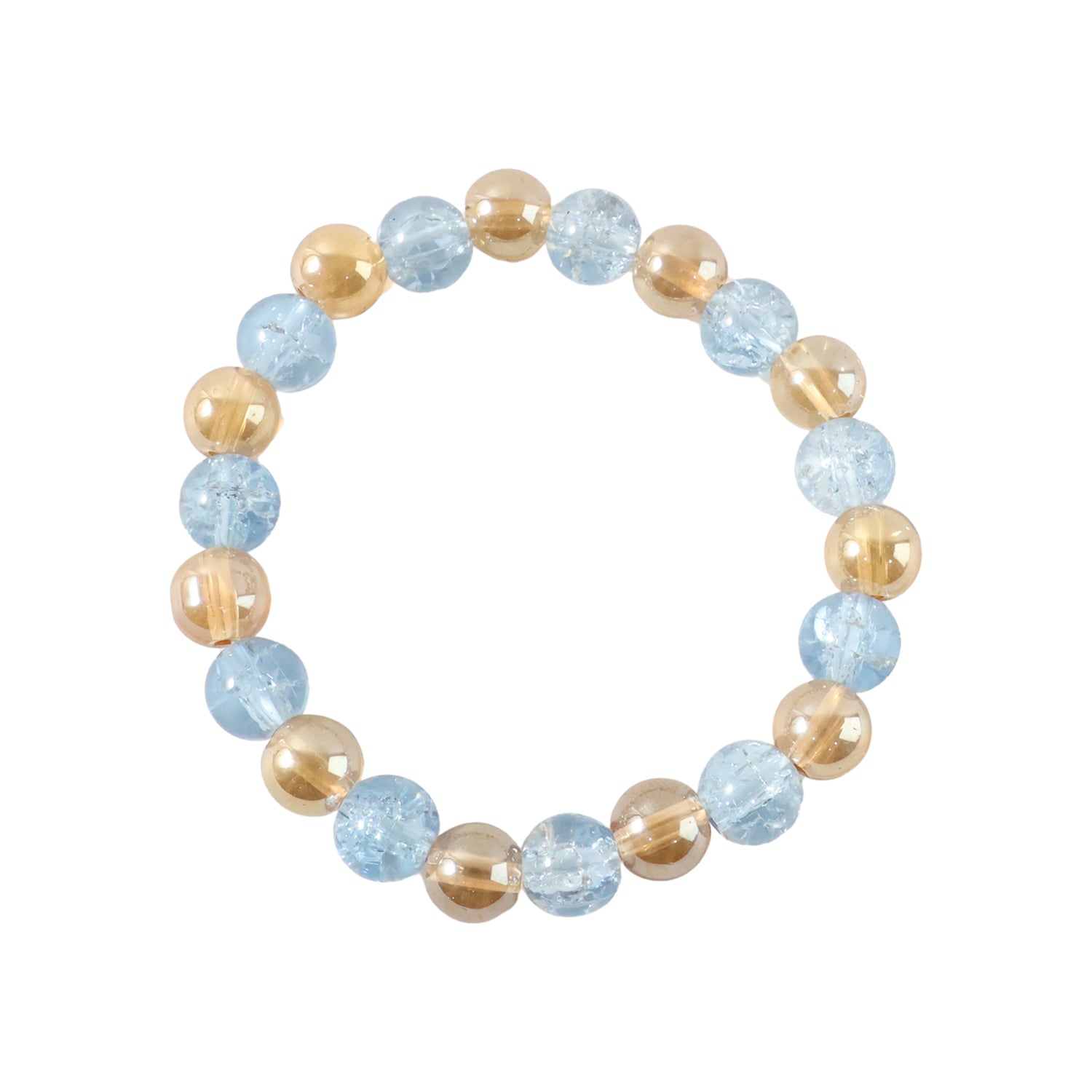 Elegant Dual-Tone Crystal Beaded Stretch Bracelet (1 Pc) - view 4