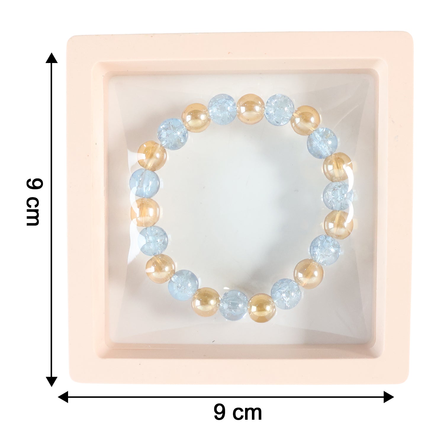 Elegant Dual-Tone Crystal Beaded Stretch Bracelet (1 Pc) - view 5